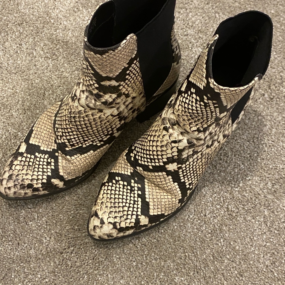 Snakeskin Ankle Boots 8.5